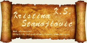 Kristina Stanojlović vizit kartica